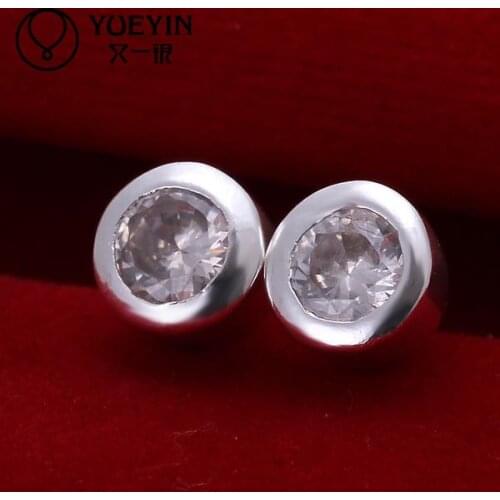 Crystal earrings Wholesale Retail women silver plated stud earrings wedding party jewelry pendientes Super Offer uhani