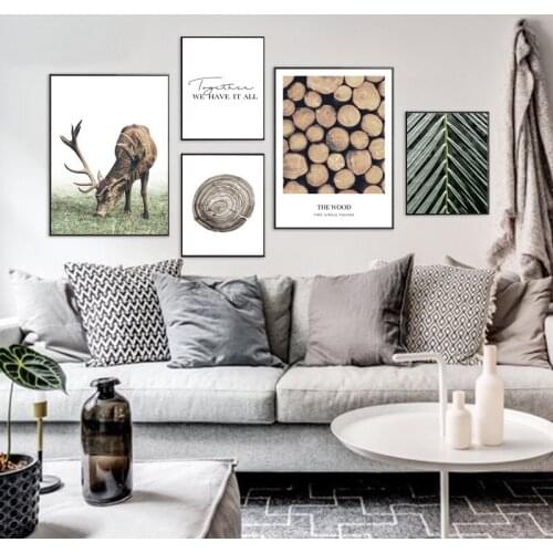 Nordic Minimalist Green Plant Leaf Art Painting Posters And Prints The Wood Wall Art Picture For Living Room Home Decoration172