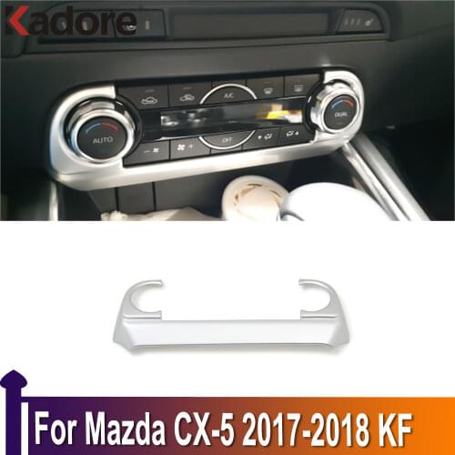 Car Styling For Mazda CX-5 CX5 2017 2018 KF Carbon Fiber Interior Accessories Air Conditioning Adjustment Switch Cover Trim