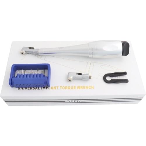 Dental Low Speed Handpiece Implant Torque Wrench 5N-35N Drivers 2.35mm Latch Type Bits Contra Angle Wrench Adjustable Universal