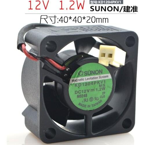 SUNON KD1204PKV1 MS Server Cooling Fan DC 12V 1.2W 40x40x20mm 2-wire