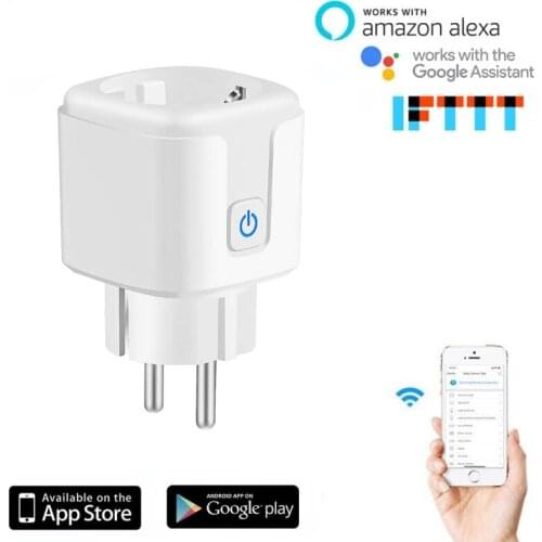 Smart Socket 16A EU Wifi Plug With Power Monitor Wifi Wireless Socket Outlet Works With Alexa Google Home SmartLife App