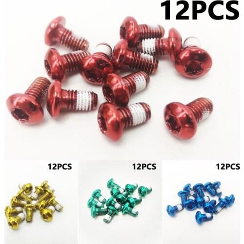 12PCS/Pack Colorful MTB Bike Bicycle Disc Brake Rotor Torx Bolts T25 M5x10mm Alloy Steel Disc Brake Rotor Fixing Screws