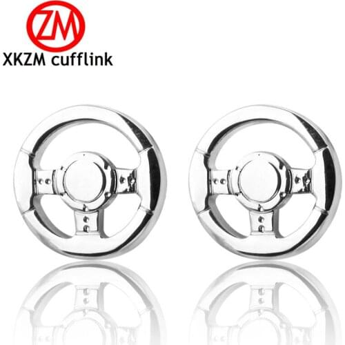 High quality fashion mens shirts Cufflinks Silvery steering wheel sleeve button brass Cufflinks wholesale and retail