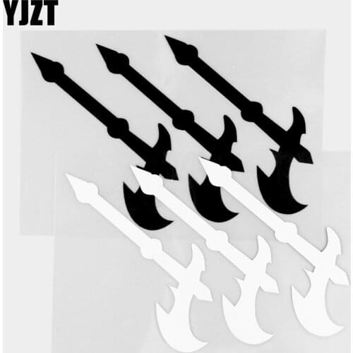 YJZT 11.2×15CM Weapon Car Sticker Creative Axe Exquisite Vinyl Decal Car Exterior Decoration Black / Silver 20C-0438