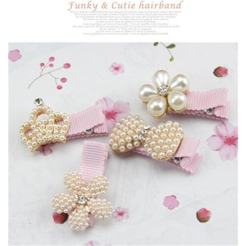 Dog Grooming Cute dog hair accessories pearl full cloth hair clip Cat headwear Yorkshire bow hair accessories Teddy 10pcs/lot