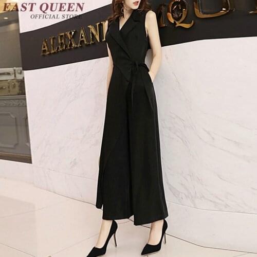 Fahion Chiffon Jumpsuit Women Elegant High Waist Loose Wide Leg Women Business Casual Clothing Romper NN0439 CE