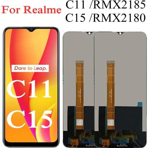 6.5 inch Black For Oppo Realme C15 2020 RMX2180 RMX2186 LCD DIsplay Touch Screen Digitizer Assembly for Realme C15 lcd