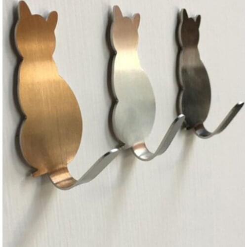 2Pcs Cat Cast Iron Hook Wall Housekeeper Kitty Hanger Bag/Towel/Clothes/Coat Crafted Home Garden Outdoor Bathroom Kitchen
