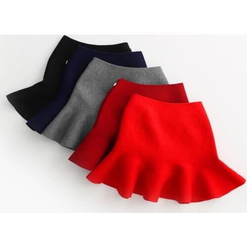 2020 Baby Toddler Spring Autumn Winter Knit Children Skirt Solid Simple Kids Bottoms Outerwear Lace Casual Tutu Skirts JW2960A