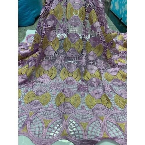 2021 Newest African Guipure Lace Fabric Swiss Lace Fabric High Quality Nigerian Cord Mesh Water Soluble Lace For Wedding 5Yards
