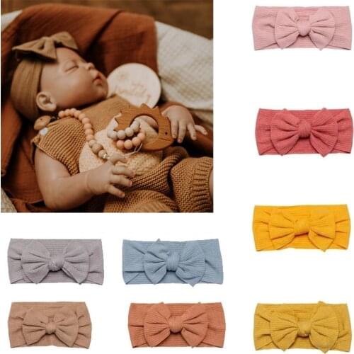 3Pcs/Set Baby Hair Bands Solid Color Soft Cotton Bowknot Headband Newborn Girl Headbands Hair Girl Headware Photo Props