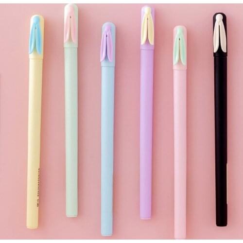 36 pcs/lot Creative Rabbit Gel Pen Cute 0.38mm black Ink Signature Pens Promotional Gift School Supplies