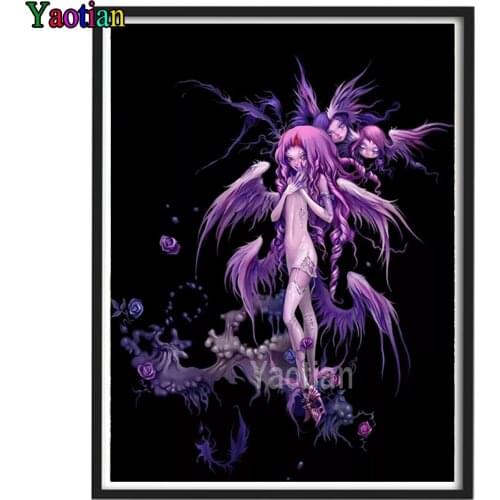 5d DIY Diamond Painting Fantasy cartoon angel girl rose art Diamond Embroidery Full Square Stones Mosaic pattern of Rhinestones