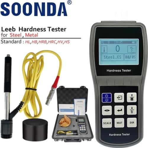 6-in-1 Leeb Hardness Tester Durometer For Steel,Cast Steel,Alloy,Cast Aluminum,Copper Metal Meters Measure HRC,HL,HB,HV,HS,HRB
