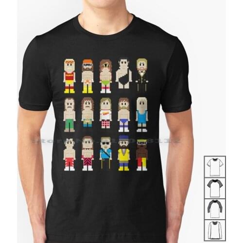 8-Bit Wrestlers! T Shirt 100% Cotton Wwf Wrestling 8 Bit Retro Pixel Art Al Creed Creative Trending Vintage Cool Gift Euro Us