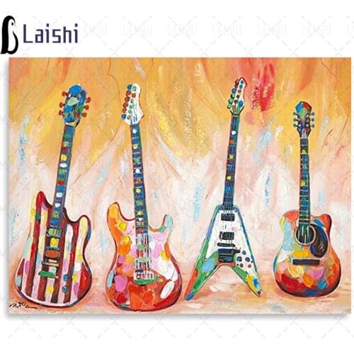 Abstract graffiti guitar, music art full square diamond painting mosaic diamond rhinestone embroidery cross stitch home decor