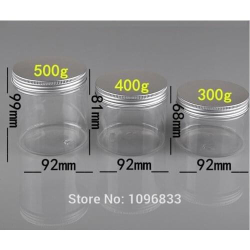 300g 400G 500G Plastic Jar with Aluminum Lid, Plastic Cream Jar, Good Sealing Pot, Plastic Packaging Container, 10pcs/Lot