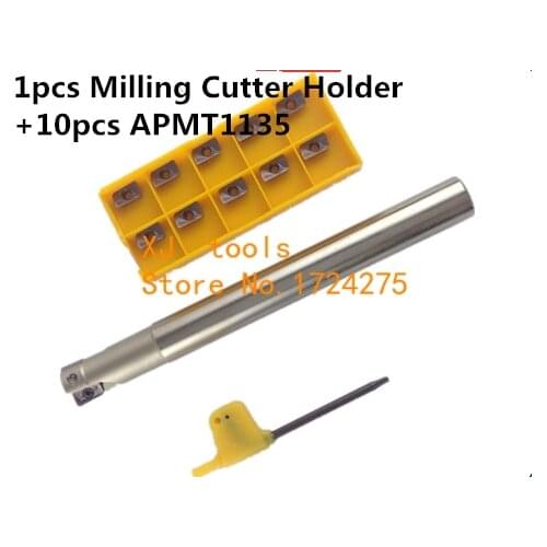 BAP300R C10 10 120 C12 12 120 C14 14 130 C16 16 150 C20 20 160+APMT1135 Indexable Milling Cutter Holder with Carbide CNC Insert
