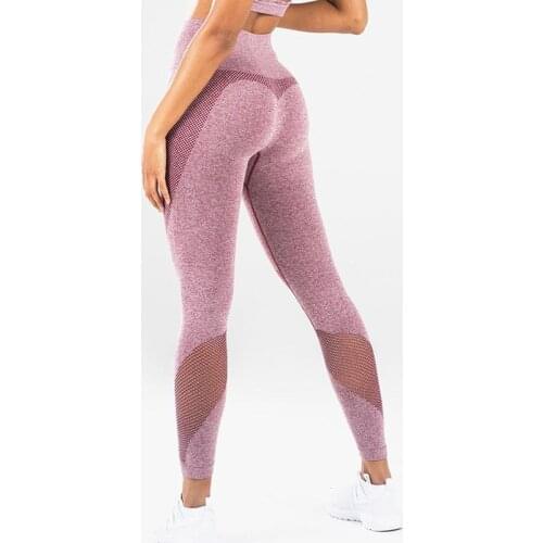 Running Sport Seamless Mesh Tights Women Mention Hip Gym Yoga Capri Pants Tummy Control Fitness Athletic Leggings Sport Pants
