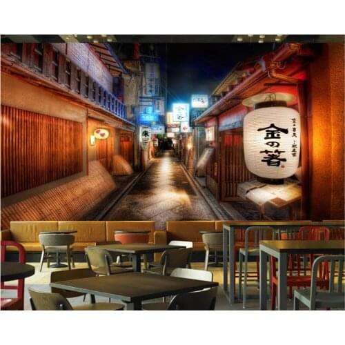 Beibehang Retro Straße Japanischen Restaurant Persönlichkeit Dekorative Malerei papel de parede 3d Tapete Restaurant Hintergrund