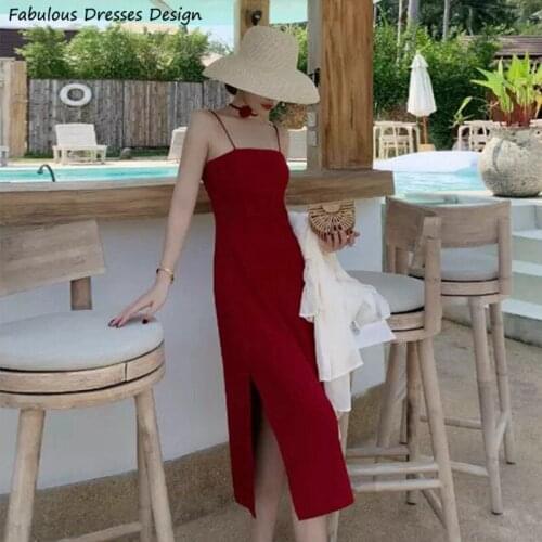 Burgundy Satin Short Prom Dresses 2021 Spaghetti Strap Split Tea Length Dress Woman Party Night Vestidos largos de fiesta