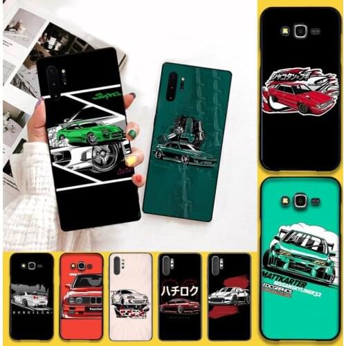YJZFDYRM JDM Tokyo Drift Sport Car Soft Rubber Phone Cover For Samsung Note 7 8 9 10 Lite Plus Galaxy J7 J8 J6 Plus 2018 Prime