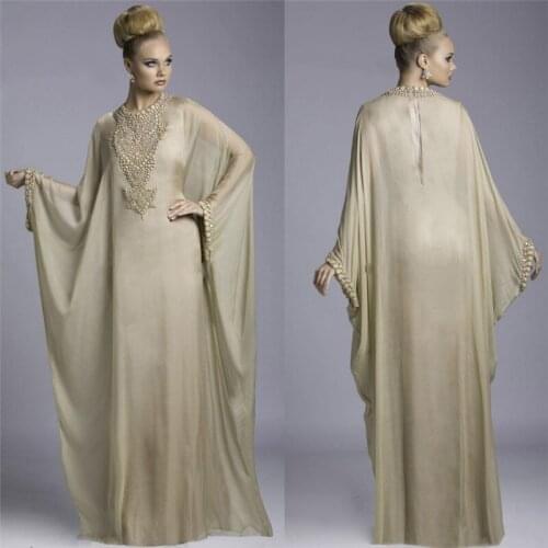 Luxury Design High Evening Dresses Long 2021 Sequined Crystal Long Sleeve Split A-Line Evening Gowns