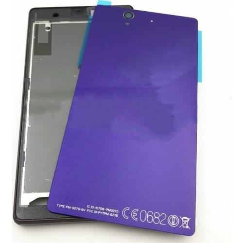 For Sony Xperia Z L36h C6602 C6603 Full Housing Front Chassis Frame Side Stripe Port Cover Back Battery Cover Case