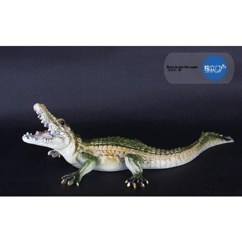 EUROPEAN AMERICAN PERSONALITY RESIN PAINTED SIMULATION CROCODILE DECORATIONS STUDY LIVING ROOM DESK DESKTOP CAR DECORATION