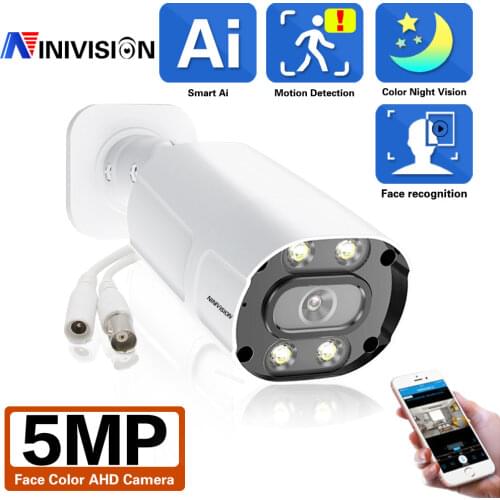 Onvif CCTV Analog Security Camera 5MP Outside Motion Detection Color Night Vision AHD Video Surveillance Camera BNC H.265 XMEYE