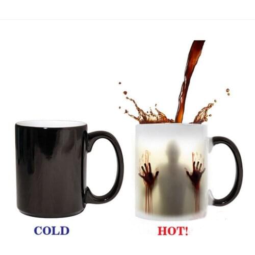 Creative 350ML/11OZ Ceramic Magic Mug Coffee Mugs Gift Box Packing Temperature Sensitive Changing Color Water Cup