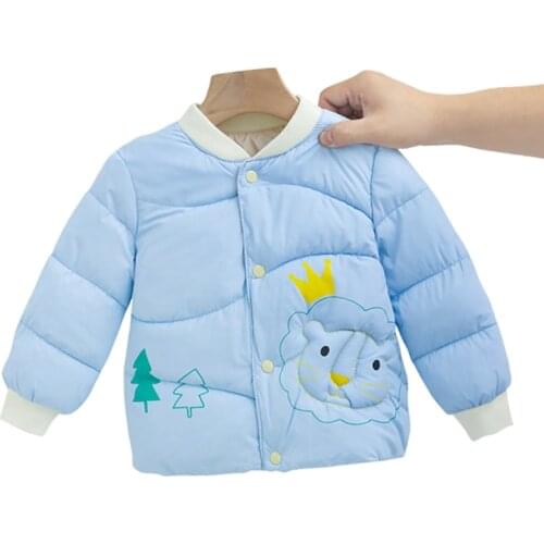 Cute Baby Girls Jacket Kids Boys Light Down Coats Winter 2021 New Autumn Cartoon Warm for Girl Outerwear Childrens Clothing