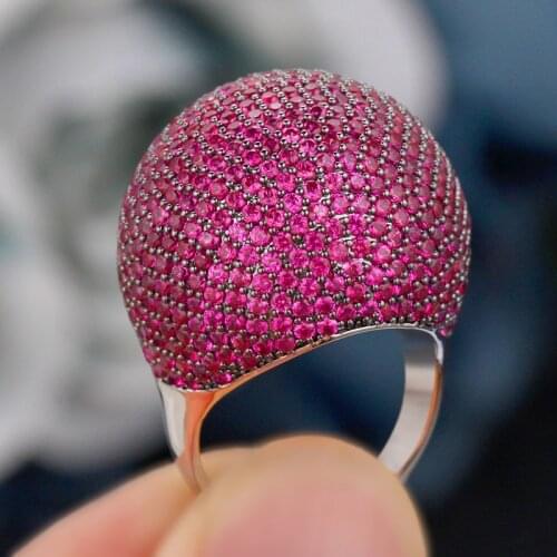 TIRIM Fashion Color Full Crytal Rings for Women Big Ball Finger Ring Wedding Engagement Jewelry Accessories Gift кольцо женское