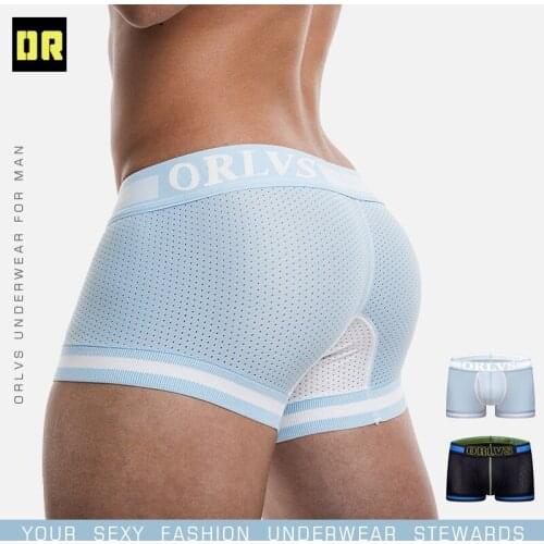 ORLVS Brand Mens Boxers Cotton Sexy Men Underwear Mens Underpants Male Panties Shorts Penis Pouch Nylon Male Boxershorts