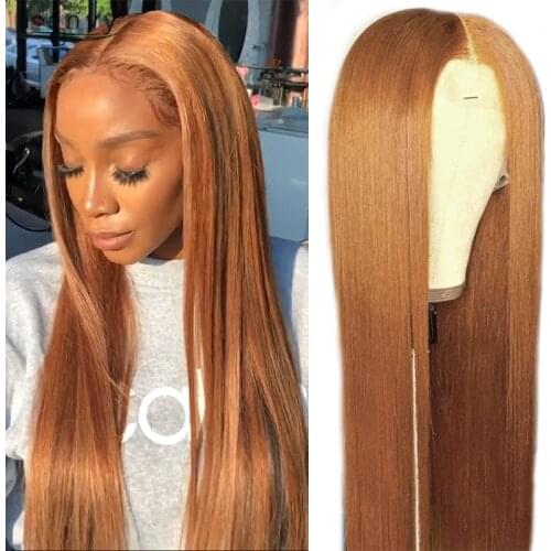 Ginger Blonde Lace Front Wigs Straight Peruvian Transparent Lace Human Hair Wigs 13*1 99J Blonde Lace Front Wigs Burgundy Remy