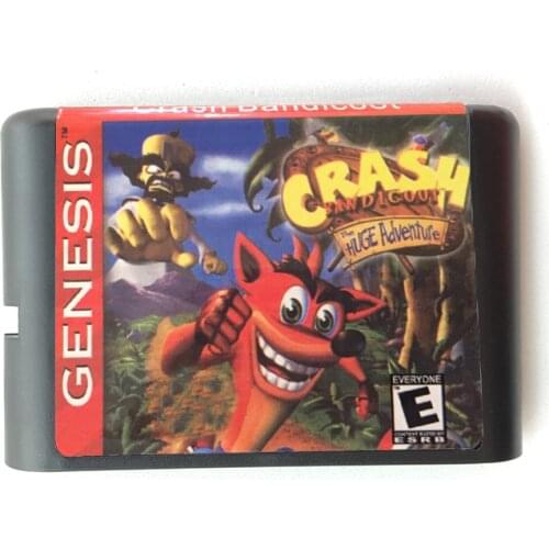 Crash Bandicoot for 16 bit Sega MD Game Card for Mega Drive for Genesis Video Console