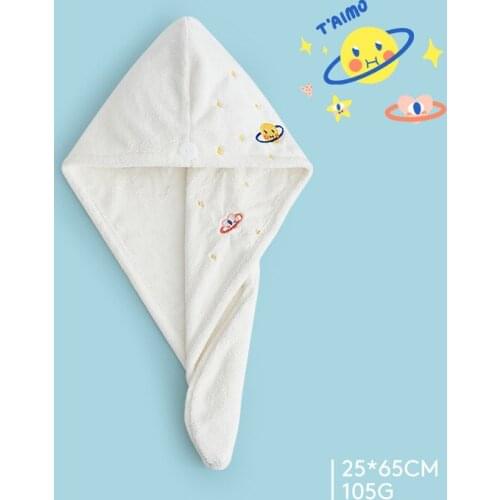 25x65cm Hair Cap Towel Coral Velvet Gourd Dry Hair Cap Soft Absorbent Wiping Towel Cute Coral Fleece Bag Hair Towel for Bathroom