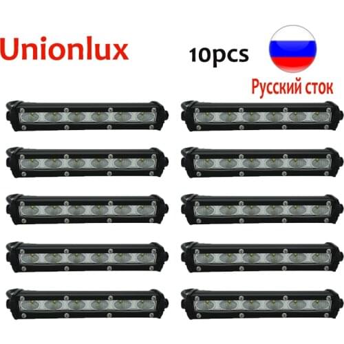 Straight Slim 10pcs 7 inch Offroad Car LED Work Light Bar 30W Flood Beam for Truck Auto SUV Off road Worklight Driving Light