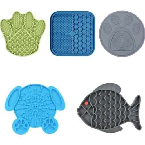Pet Lick Pad Slower Feeder Pad Cats Dog Licky Mat Feeding Dogs Licking Mat Pet Bathing Distraction Pads Silicone Food Dispenser