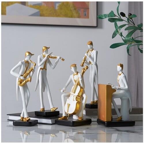 Modern Musician Character people Home Decoration Violin Piano Cello Band Crafts miniature figurines fairy garden living room
