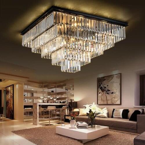 Manggic Modern Vintage Crystal Ceiling Light Flush Mounted Ceiling Light for Home and Hotel Decoration