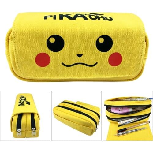Takara Tomy Pokemon Genuine Kawaii Pen Holder Anime Pikachu Zipper Coin Purse Cartoon Decoration School Supplies Boy Girl Gift