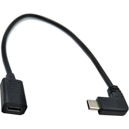 Right & Left Angled 90 Degree USB-C USB 3.1 Type-C Male to Female Extension cable