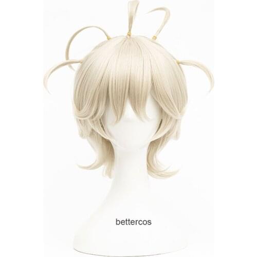High Quality Anime Pokemon Sword and Shield BEDE Short Curly Linen Gray Heat Resistant Cosplay Hair Wig + Wig Cap