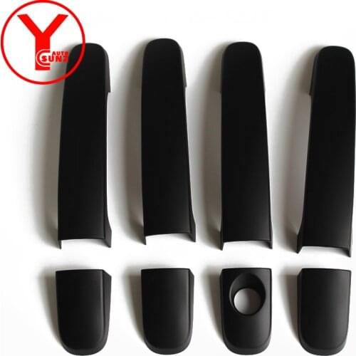 YCSUNZ black car side door parts door handle protector accessories For Ford Everest Endeavour Ranger T7 wildtrak 2016 2017 2018
