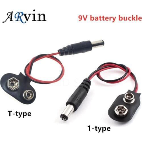 10pcs 9V Battery Clips 15cm Black Red Cable Connection Connector Buckle For Arduino