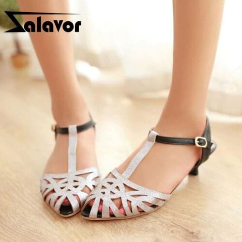ZALAVOR New Women Summer Sandals Mixed Color Buckler Shoes For Women Fashion Women Dance Party Shoes Footwear Size 30-43