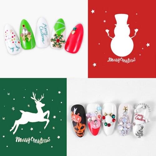 Winter Christmas Series Slider Nail Decals Nail Art Sticker DIY SnowFlake Tree Hat Sock Alloy Decor Manicure Accessories