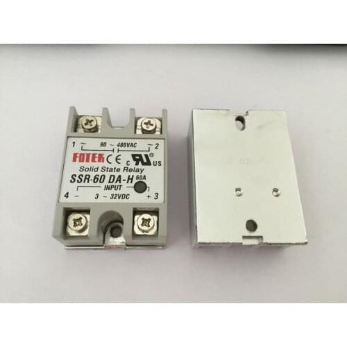 1PCS SSR60DA-H SSR-60DA-H Manufacturer 60A ssr relay,input 3-32VDC output 90-480VAC
